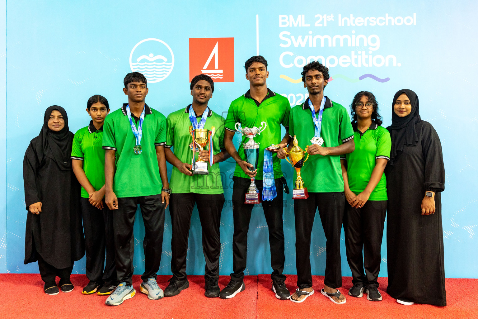 Closing Ceremony of BML 21st Interschool Swimming Competition 2025 .was held in Hulhumale' Swimming Pool, Hulhumale', Maldives on Saturday, 18th October 2025. 
Photos: Hassan Simah / images.mv