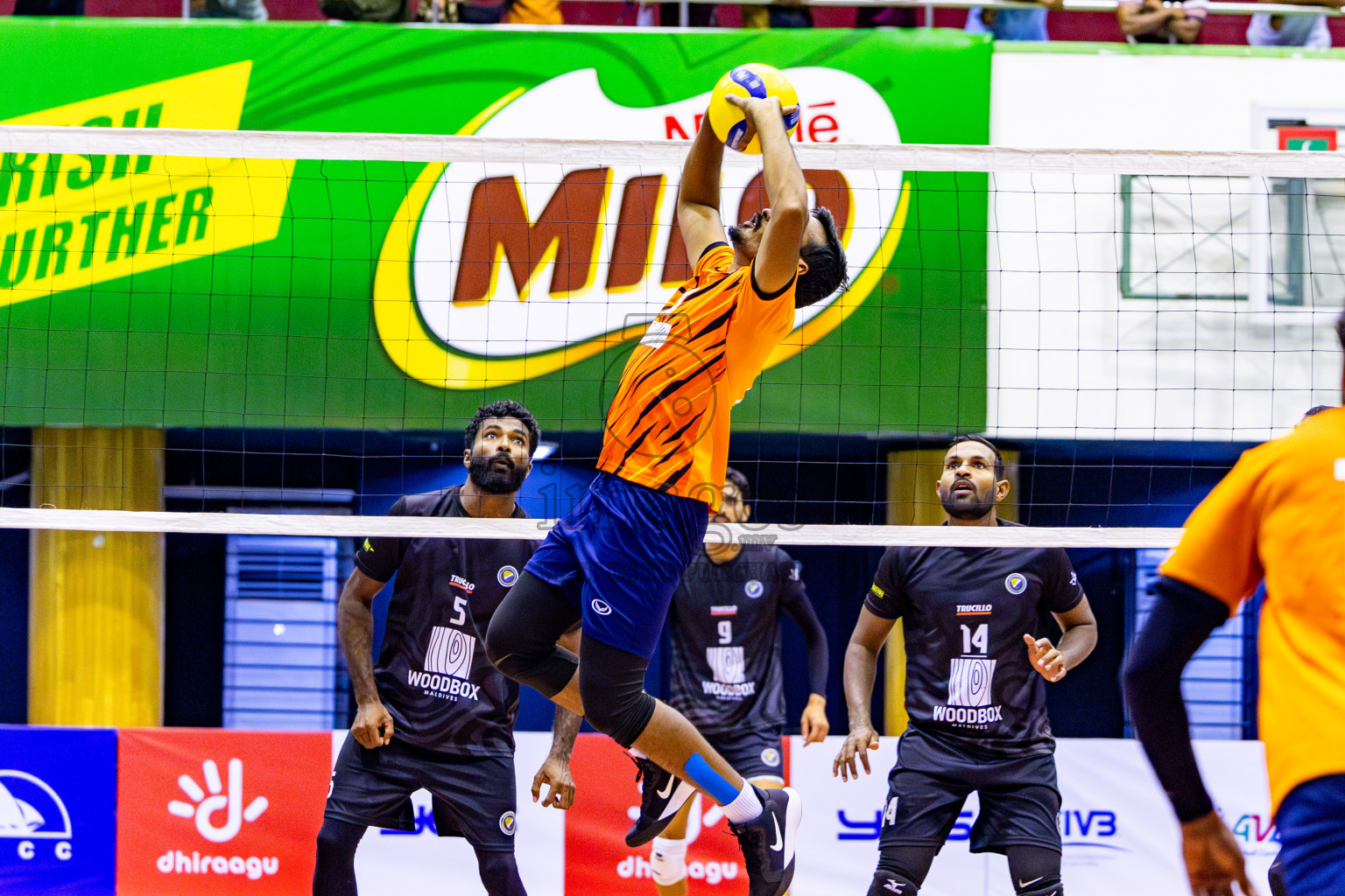 Sports Club City vs Dhivehi Sifainge Club in Semi Final of MILO VAM Cup 2024 Men's Division was held in Social Center Indoor Hall on Friday, 1st September 2024. Photos: Nausham Waheed / images.mv