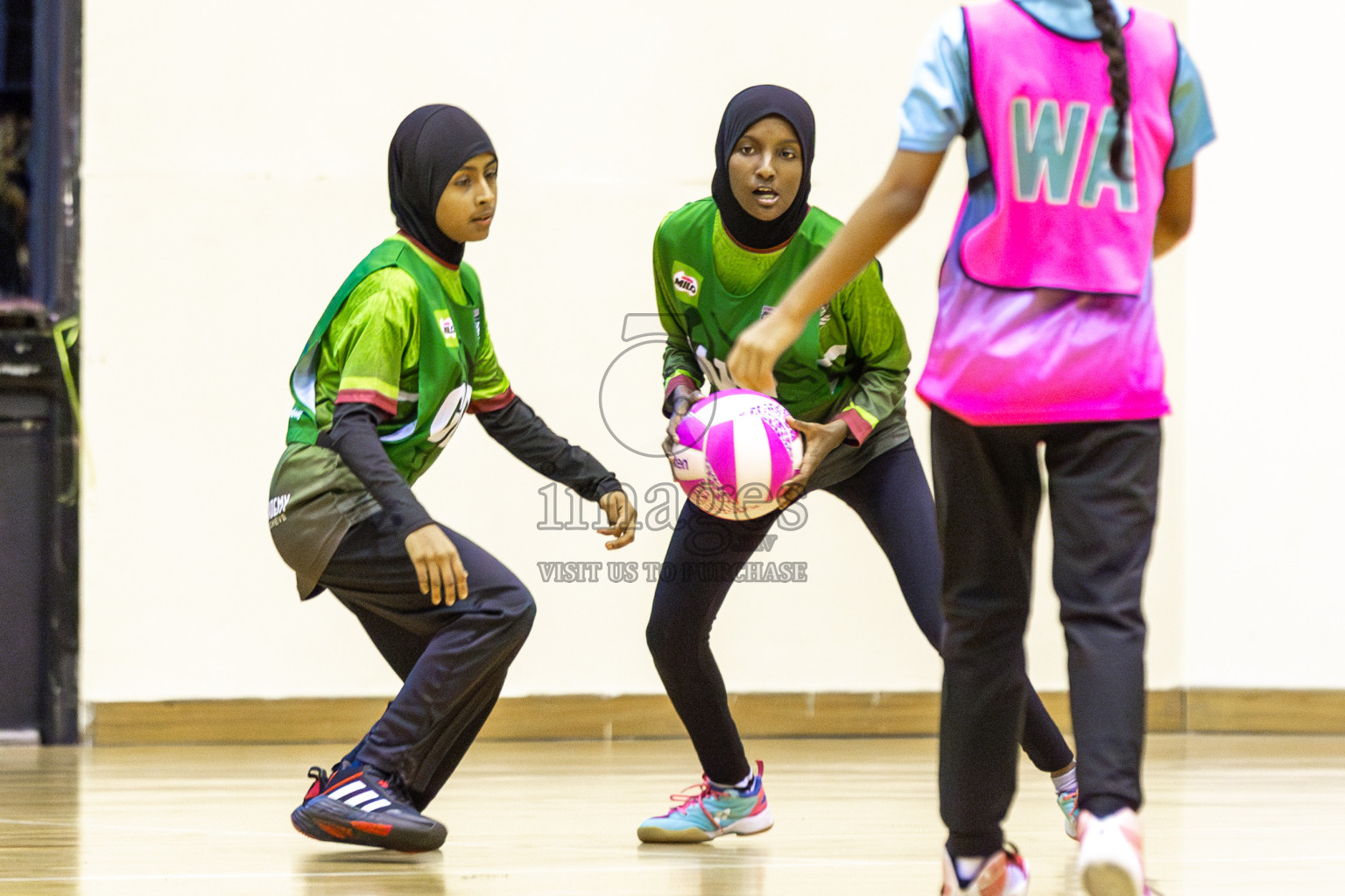 Fionti SC vs Young Netters A in Day 6  of 3rd Netball Junior Championship, held at Social Center on Friday 24th January 2025 . Photos: Shuu Abdul Sattar / images.mv