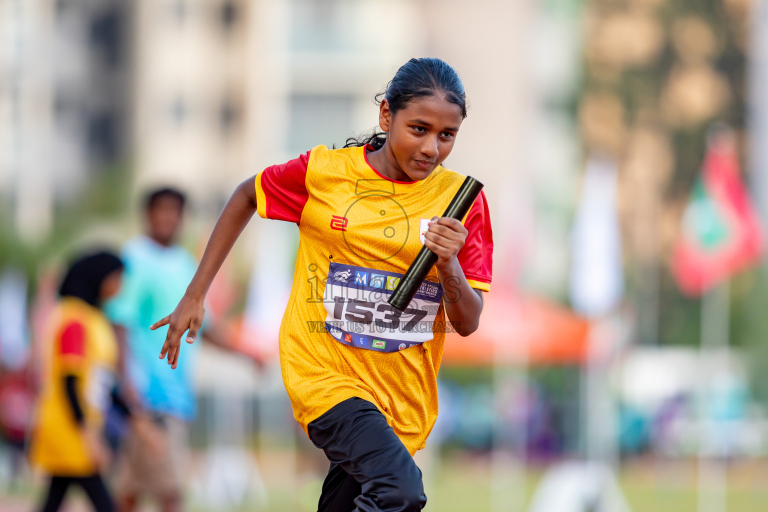 Day 4 of MWSC Interschool Athletics Championships 2024 held in Hulhumale Running Track, Hulhumale, Maldives on Tuesday, 12th November 2024. Photos by: Nausham Waheed / Images.mv