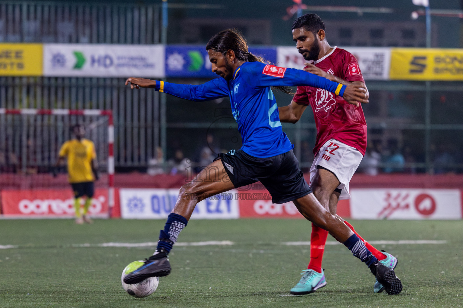 K. Maafushi vs K. Kaashidhoo in Day 28 of Golden Futsal Challenge 2024 was held on Sunday , 11th February 2024 in Hulhumale', Maldives Photos: Mohamed Mahfooz Moosa / images.mv