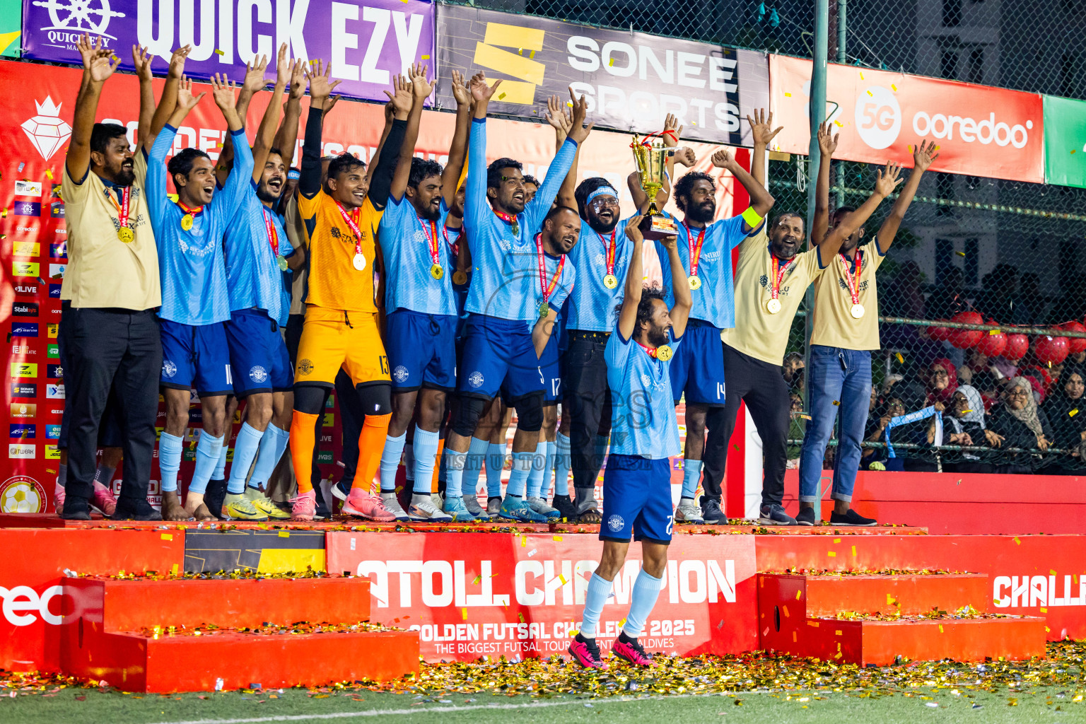 M Dhiggaru vs M Mulak in Meemu Atoll Finals in Day 25 of Golden Futsal Challenge 2025 was held on Wednesday , 28th January 2025, in Hulhumale', Maldives. Photos: Nausham Waheed / images.mv