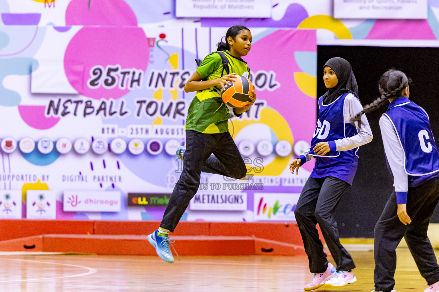 Day 10 of 25th Inter-School Netball Tournament was held in Social Center at Male', Maldives on Tuesday, 20th August 2024. Photos: Nausham Waheed / images.mv