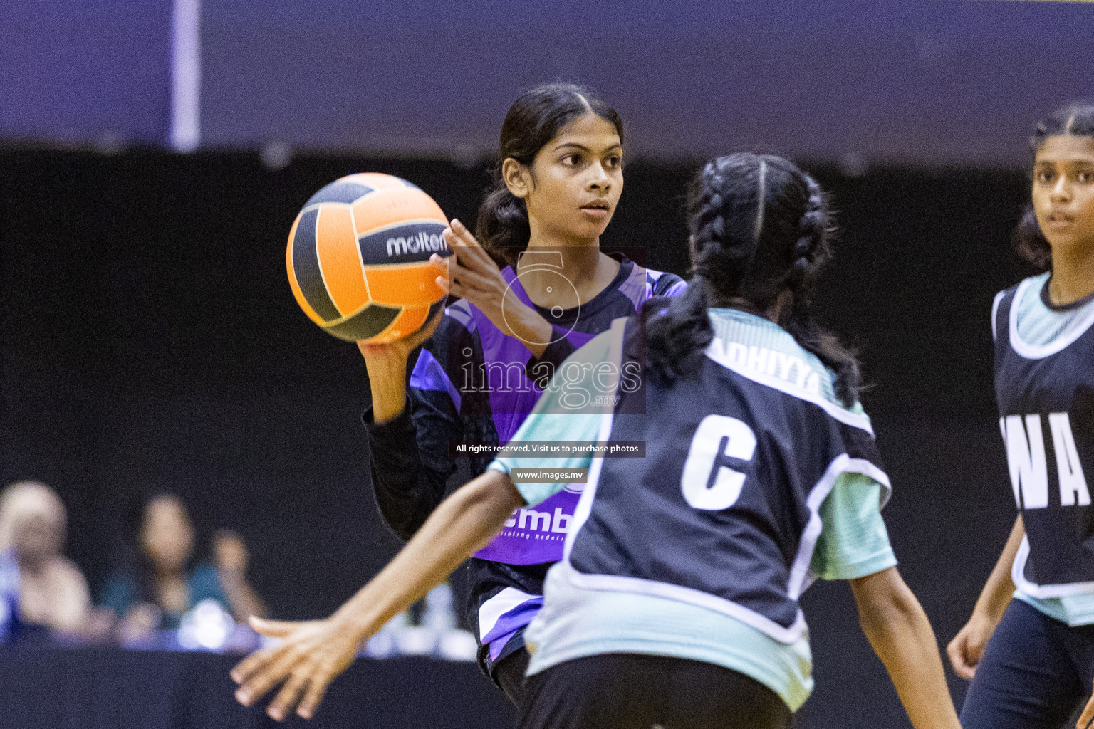 Day 11 of 24th Interschool Netball Tournament 2023 was held in Social Center, Male', Maldives on 6th November 2023. Photos: Nausham Waheed / images.mv