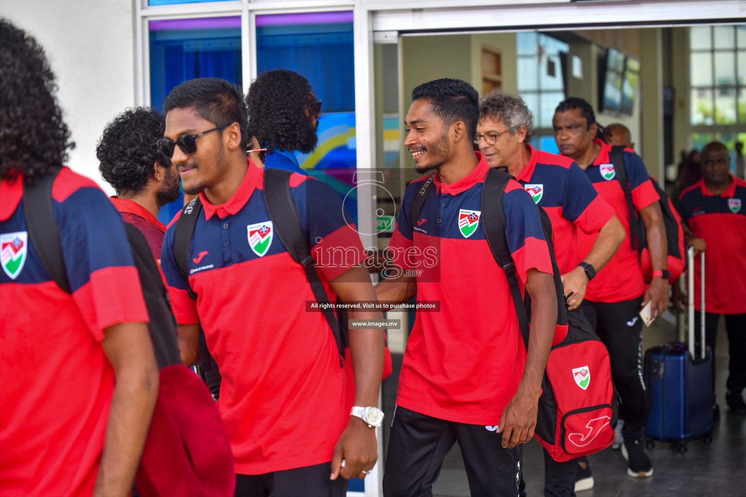 The Senior Men's National Team depart to Japan Training Camp from Maafannu Bus Terminal, Male', Maldives on 5th June 2023 Photos: Nausham Waheed/ Images.mv