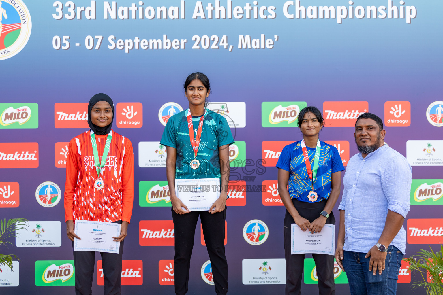 Day 3 of 33rd National Athletics Championship was held in Ekuveni Track at Male', Maldives on Saturday, 7th September 2024.
Photos: Suaadh Abdul Sattar / images.mv