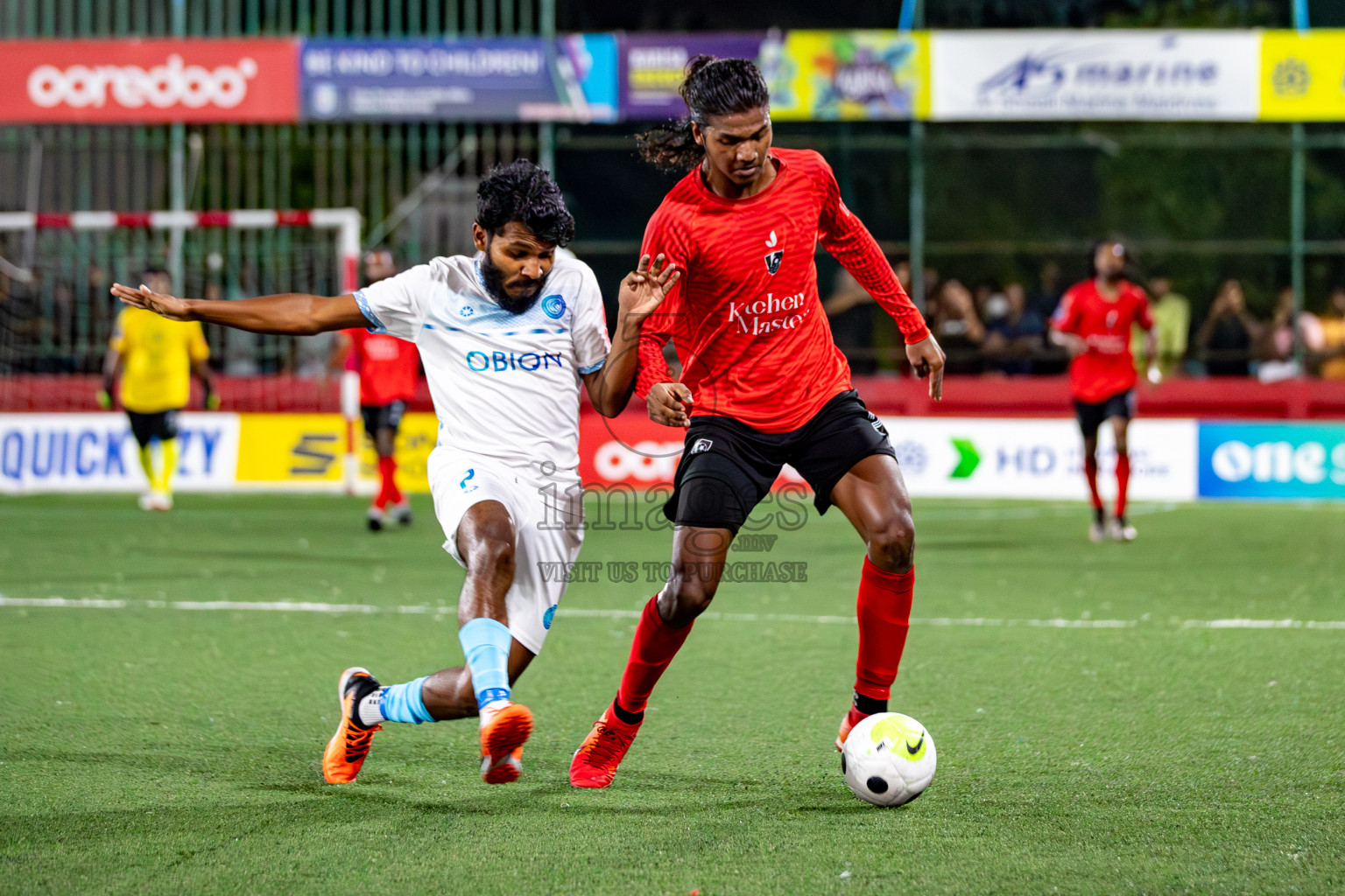 Sh. Feydhoo VS Sh. Kanditheemu on Day 30 of Golden Futsal Challenge 2024, held on Tuesday , 14th February 2024 in Hulhumale', Maldives 
Photos: Hassan Simah / images.mv