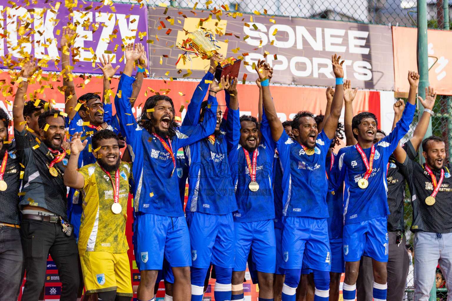 AA. Mathiveri VS AA. Thoddoo in Atoll Round Final on Day 20 of Golden Futsal Challenge 2025 was held on Friday, 24 January 2025, in Hulhumale', Maldives. 
Photos: Hassan Simah / images.mv