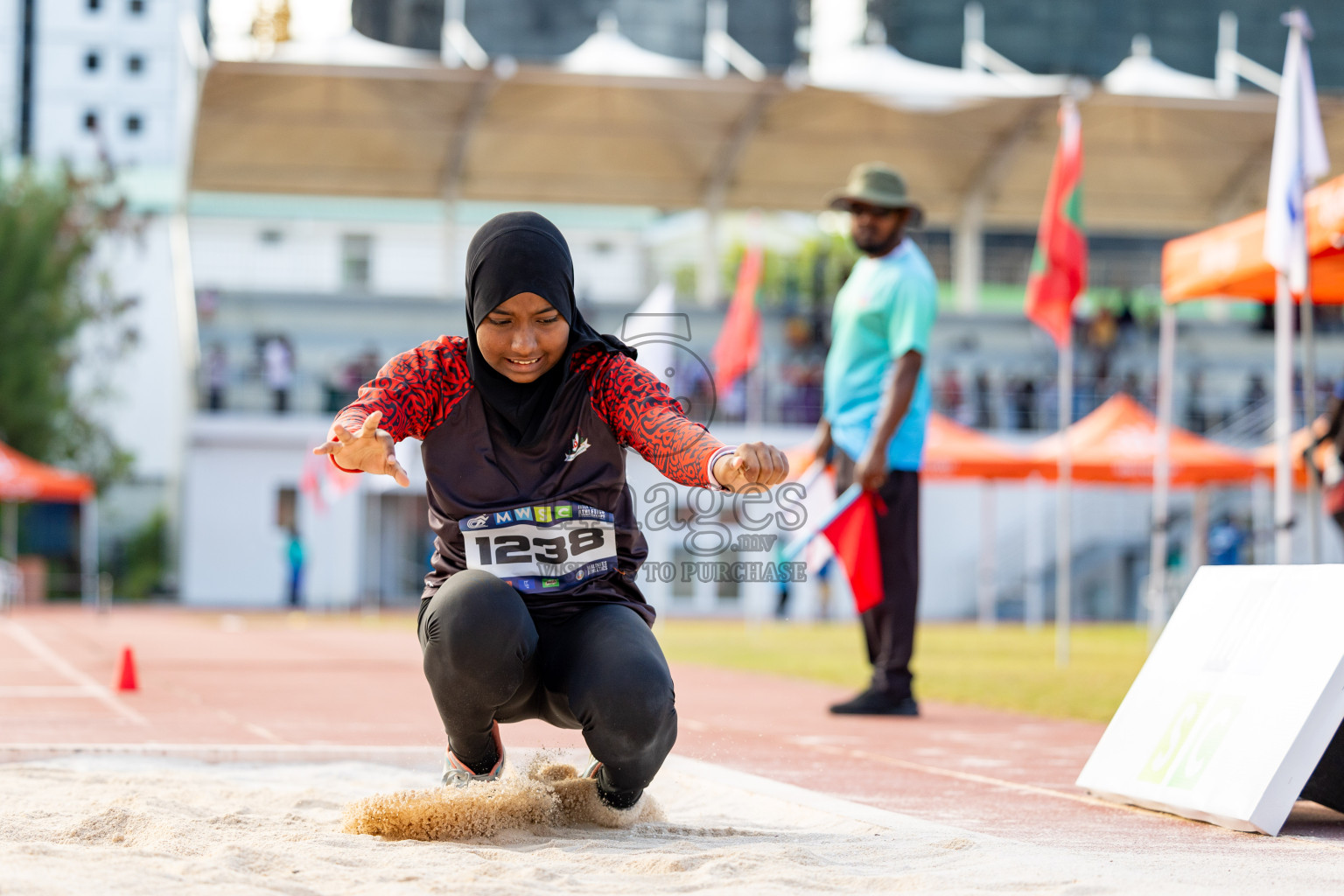 Day 2 of MWSC Interschool Athletics Championships 2024 held in Hulhumale Running Track, Hulhumale, Maldives on Sunday, 10th November 2024. 
Photos by: Hassan Simah / Images.mv