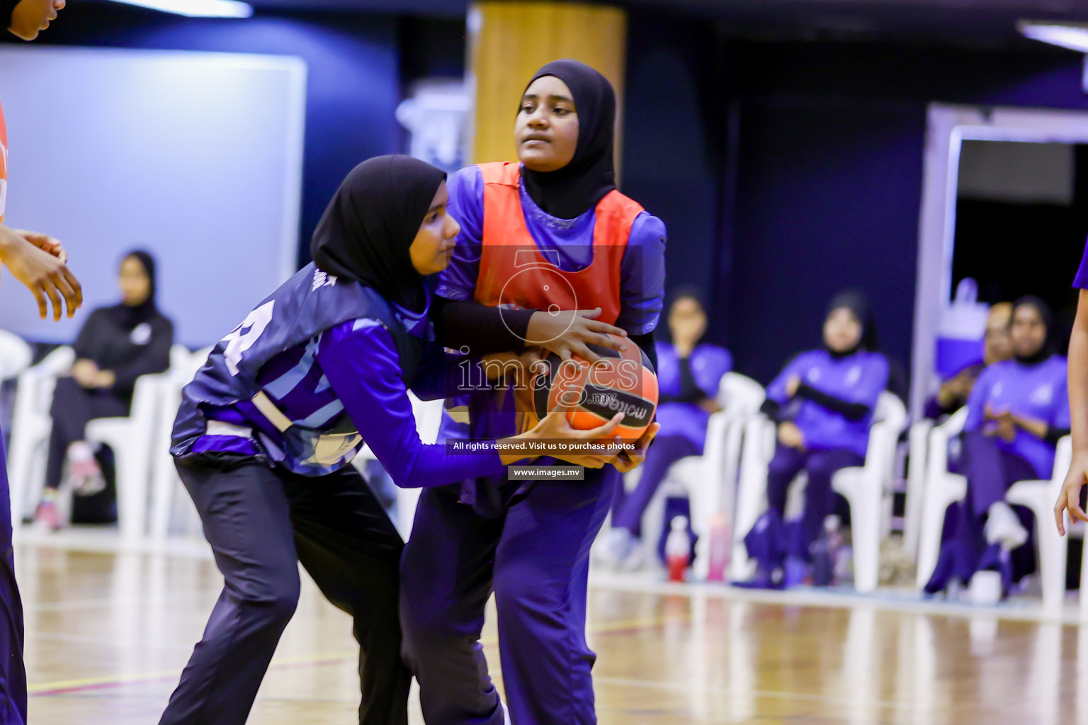 Day 9 of 24th Interschool Netball Tournament 2023 was held in Social Center, Male', Maldives on 4th November 2023. Photos: Hassan Simah / images.mv