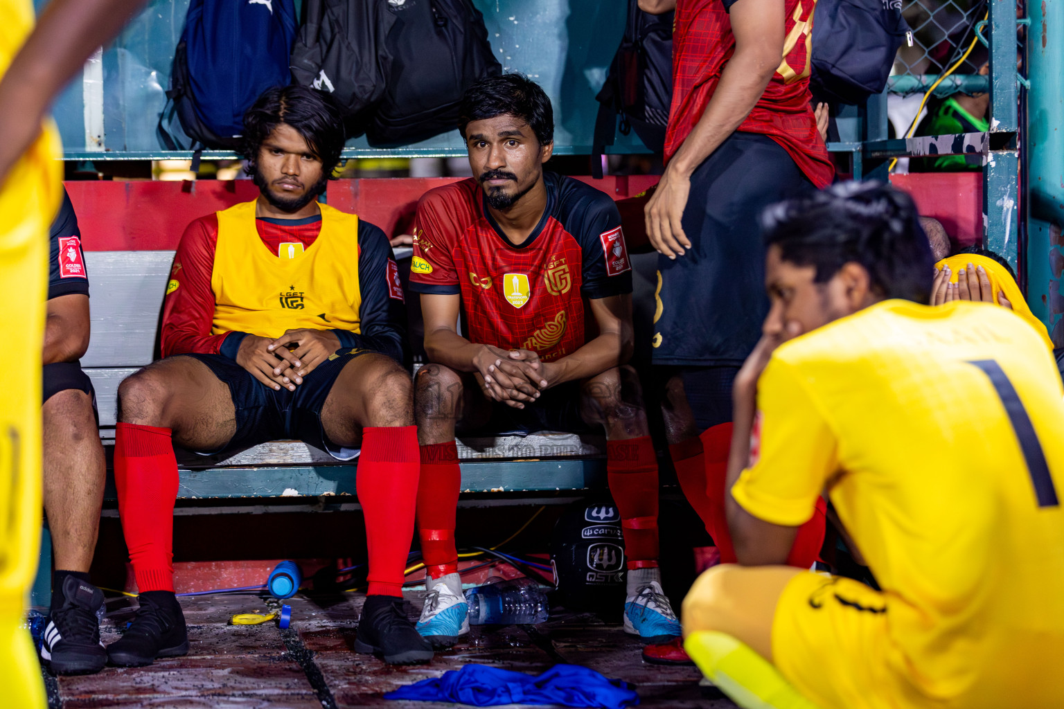 L. Gan VS B. Eydhafushi in the Finals of Golden Futsal Challenge 2024 which was held on Thursday, 7th March 2024, in Hulhumale', Maldives. 
Photos: Hassan Simah / images.mv