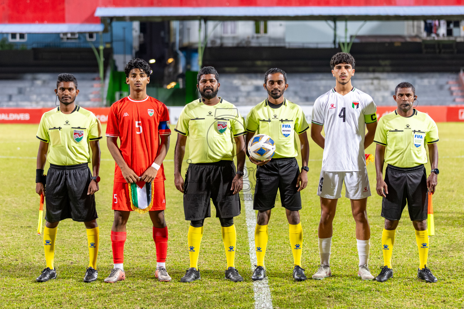 Maldives vs Palestine in an under 17 friendly held in National Football Stadium, Male', Maldives on Thursday, 13 November 2025. 
Photos: Mohamed Mahfooz Moosa / Images.mv