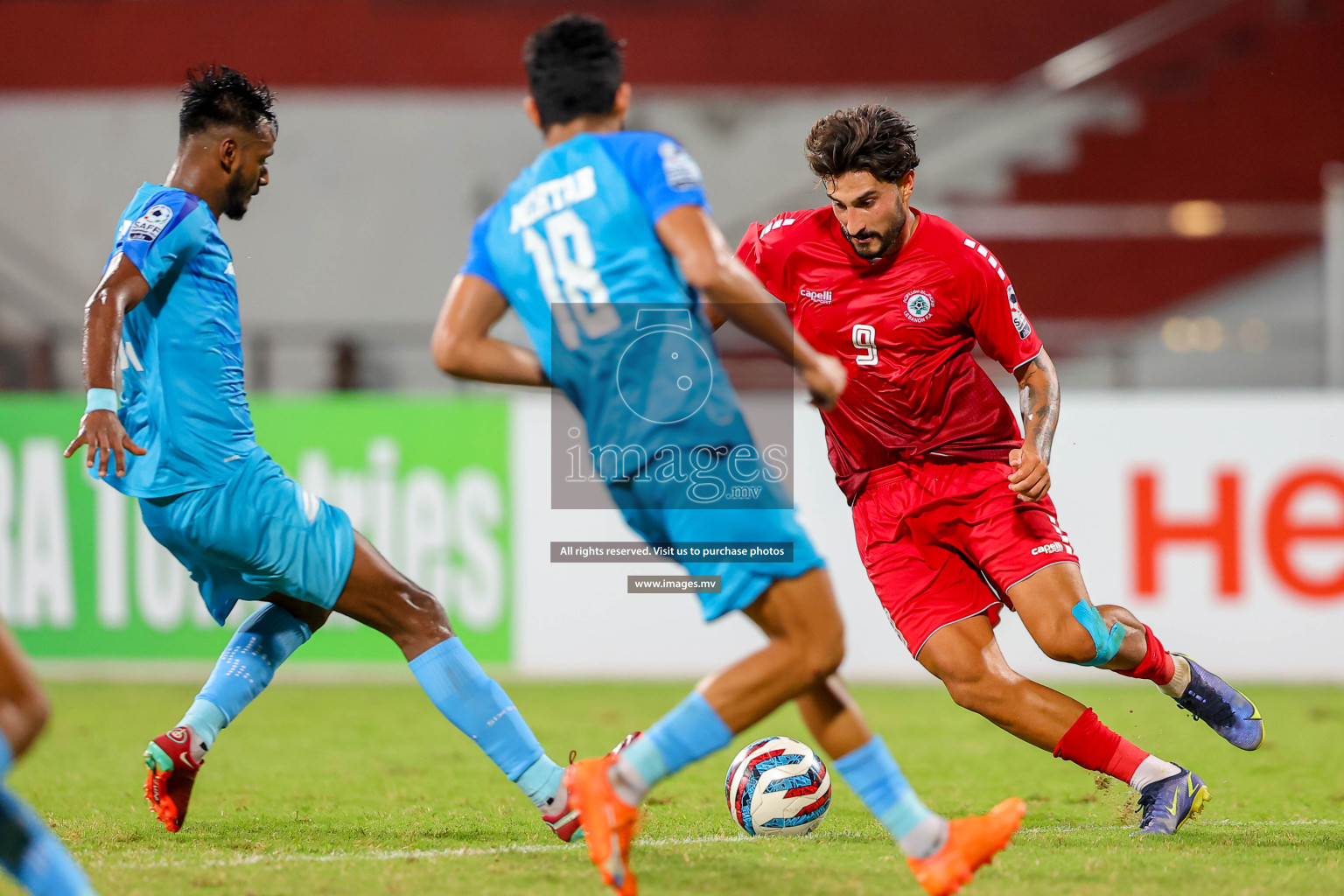 Lebanon vs India in the Semi-final of SAFF Championship 2023 held in Sree Kanteerava Stadium, Bengaluru, India, on Saturday, 1st July 2023. Photos: Nausham Waheed / images.mv