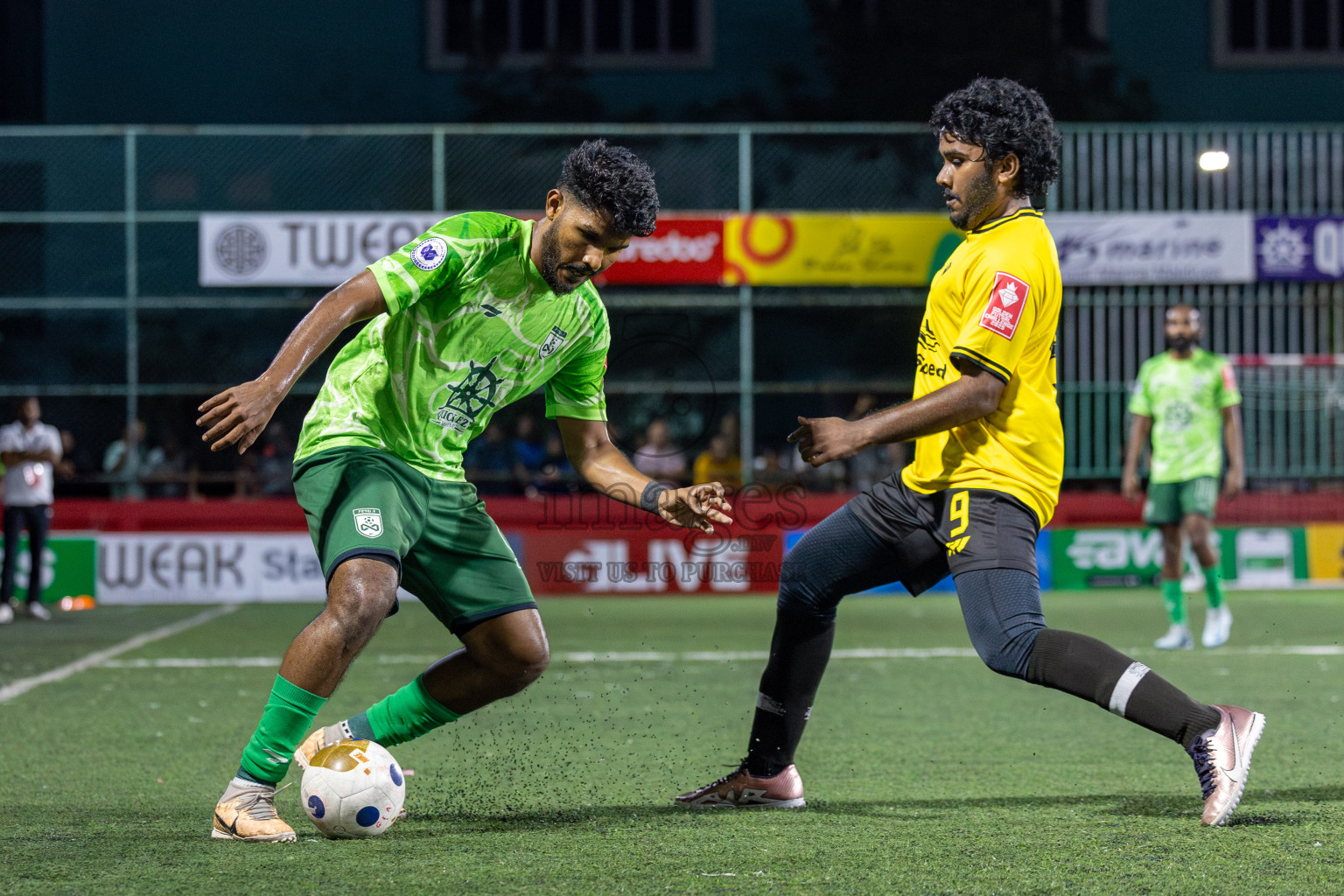 F. Biledhoo VS F. Magoodhoo in Day 7 of Golden Futsal Challenge 2025 was held on Saturday, 11th January 2025, in Hulhumale', Maldives Photos: Hassan Simah / images.mv
