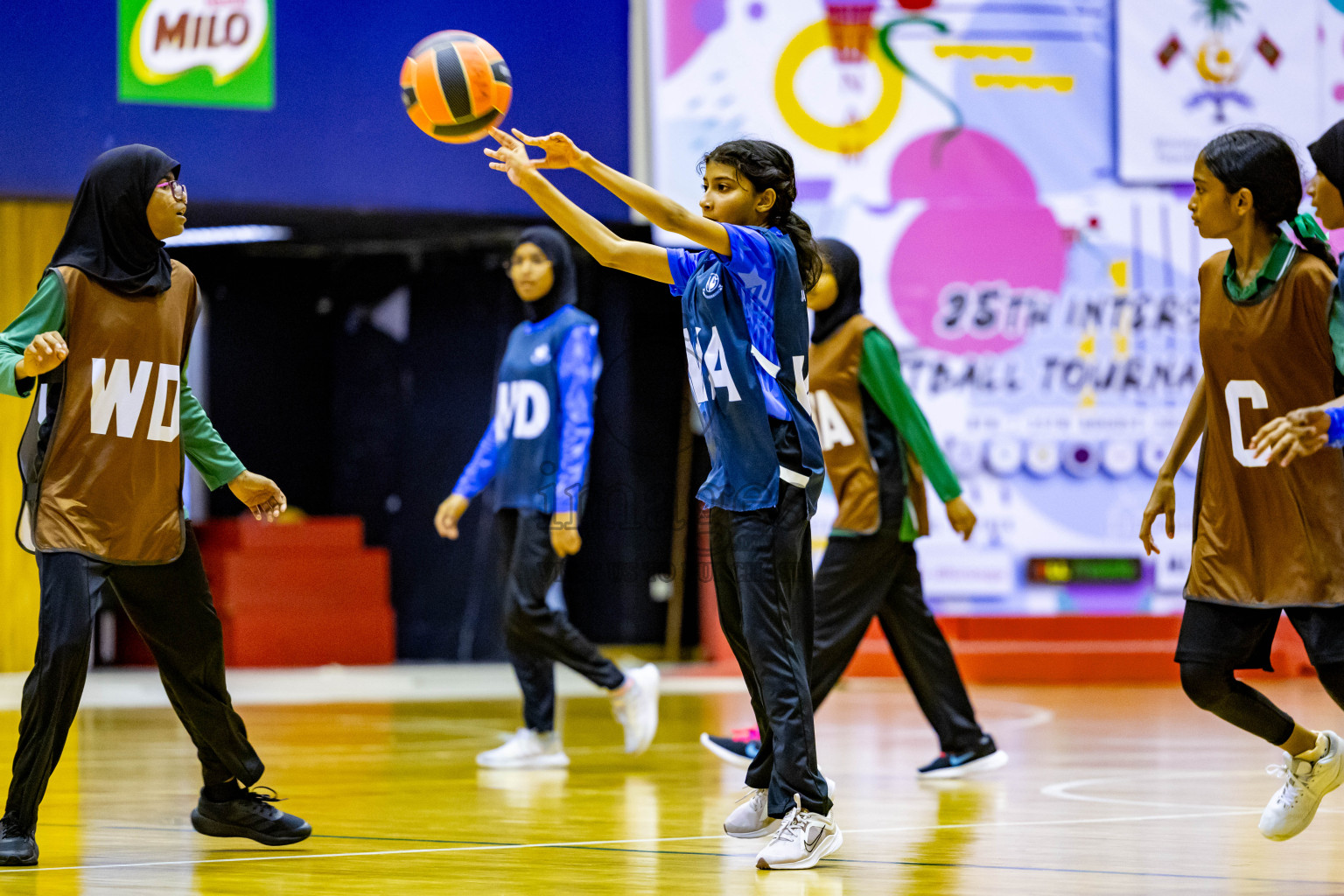 Day 4 of 25th Inter-School Netball Tournament was held in Social Center at Male', Maldives on Monday, 12th August 2024. Photos: Nausham Waheed / images.mv