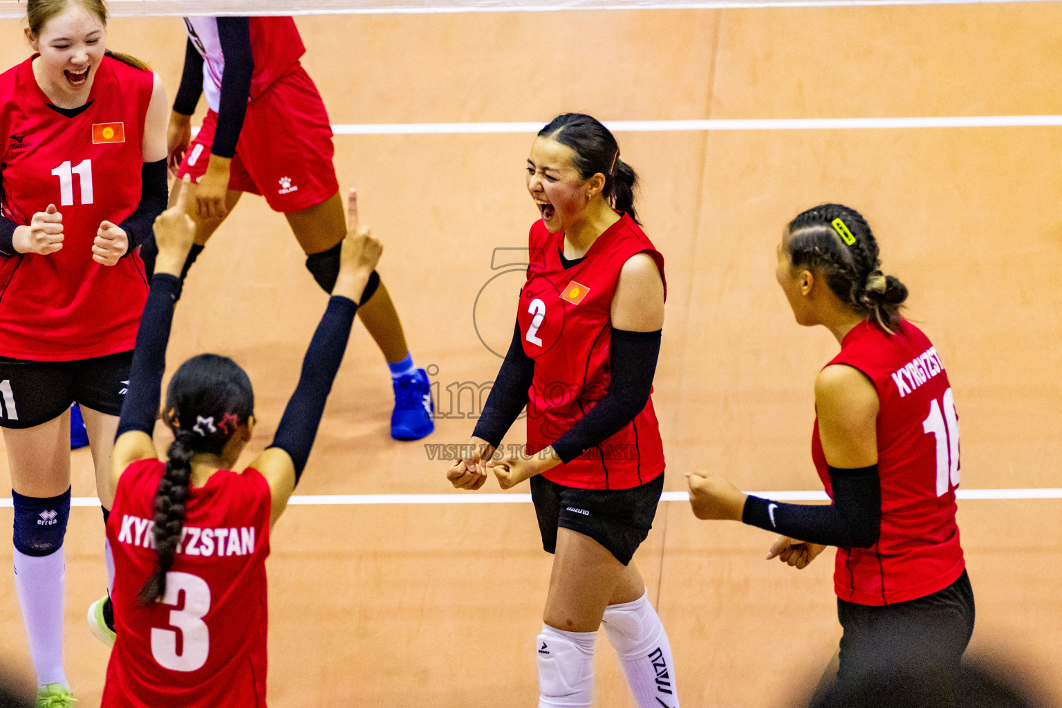 Nepal vs Kyrgyzstan in Day 2 of CAVA U20 Woman's Volleyball Championship 2024 was held in Social Center, Male', Maldives on 19th July 2024. Photos: Nausham Waheed / images.mv