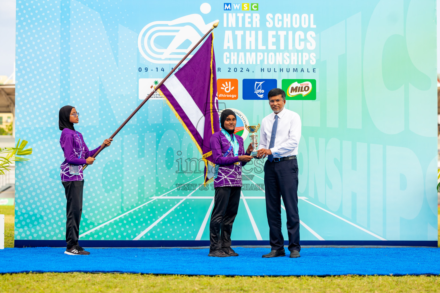 Day 6 of MWSC Interschool Athletics Championships 2024 held in Hulhumale Running Track, Hulhumale, Maldives on Thursday, 14th November 2024. Photos by: Nausham Waheed / Images.mv