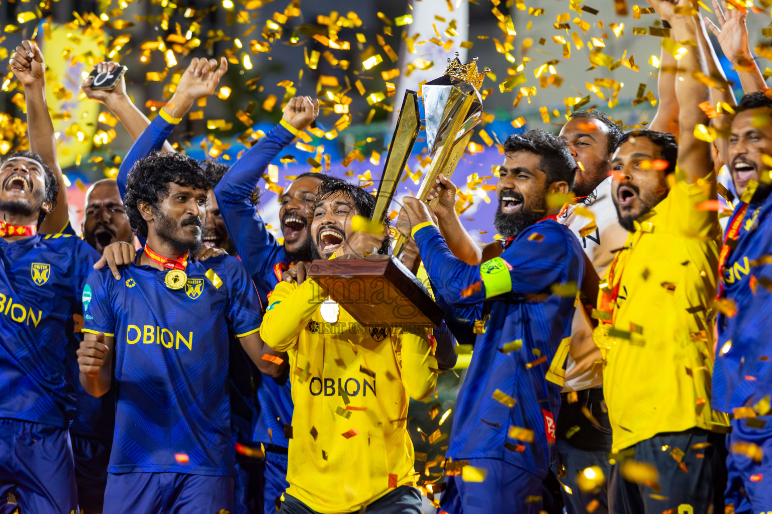 L. Gan VS B. Eydhafushi in the Finals of Golden Futsal Challenge 2024 which was held on Thursday, 7th March 2024, in Hulhumale', Maldives. 
Photos: Hassan Simah / images.mv