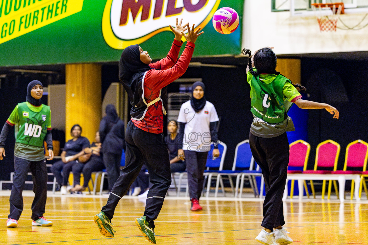AIS Netball Academy vs Fiontti Sports Academy in Day 2 of 3rd Junior Championship - Netball association of Maldives, held at Social Center on Monday 20th January 2025 . Photos by Nausham Waheed
