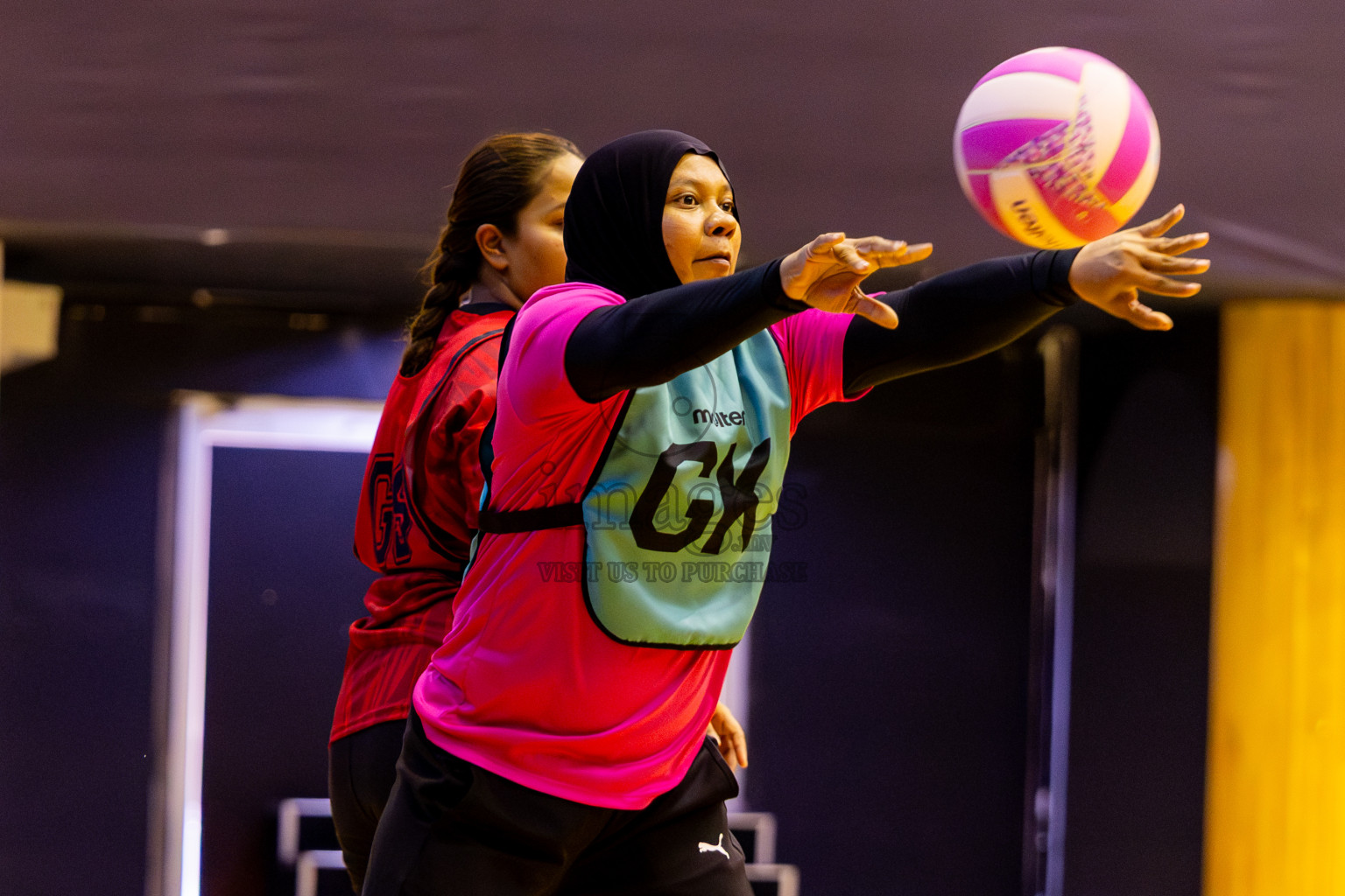 C Matrix vs MV Netters in Day 1 of 24th Milo Netball Association Championship held in Social Center at Male', Maldives on Monday, 1st September 2025. Photos: Nausham Waheed / images.mv