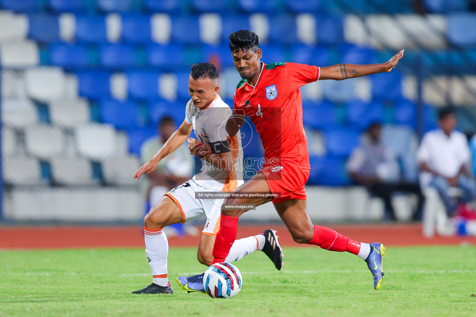 Bhutan vs Bangladesh in SAFF Championship 2023 held in Sree Kanteerava Stadium, Bengaluru, India, on Wednesday, 28th June 2023. Photos: Nausham Waheed, Hassan Simah / images.mv