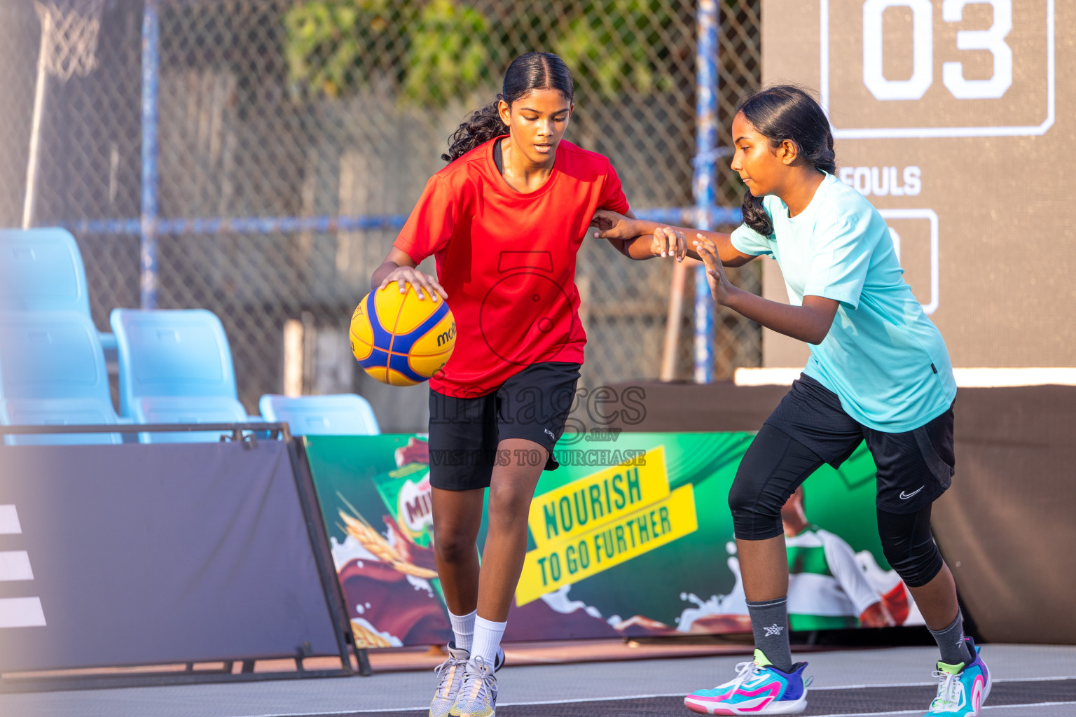 Day 2 of MILO Ramadan 3x3 Challenge 2024 was held in Ekuveni Outdoor Basketball Court at Male', Maldives on Wednesday, 13th March 2024.
Photos: Ismail Thoriq / images.mv