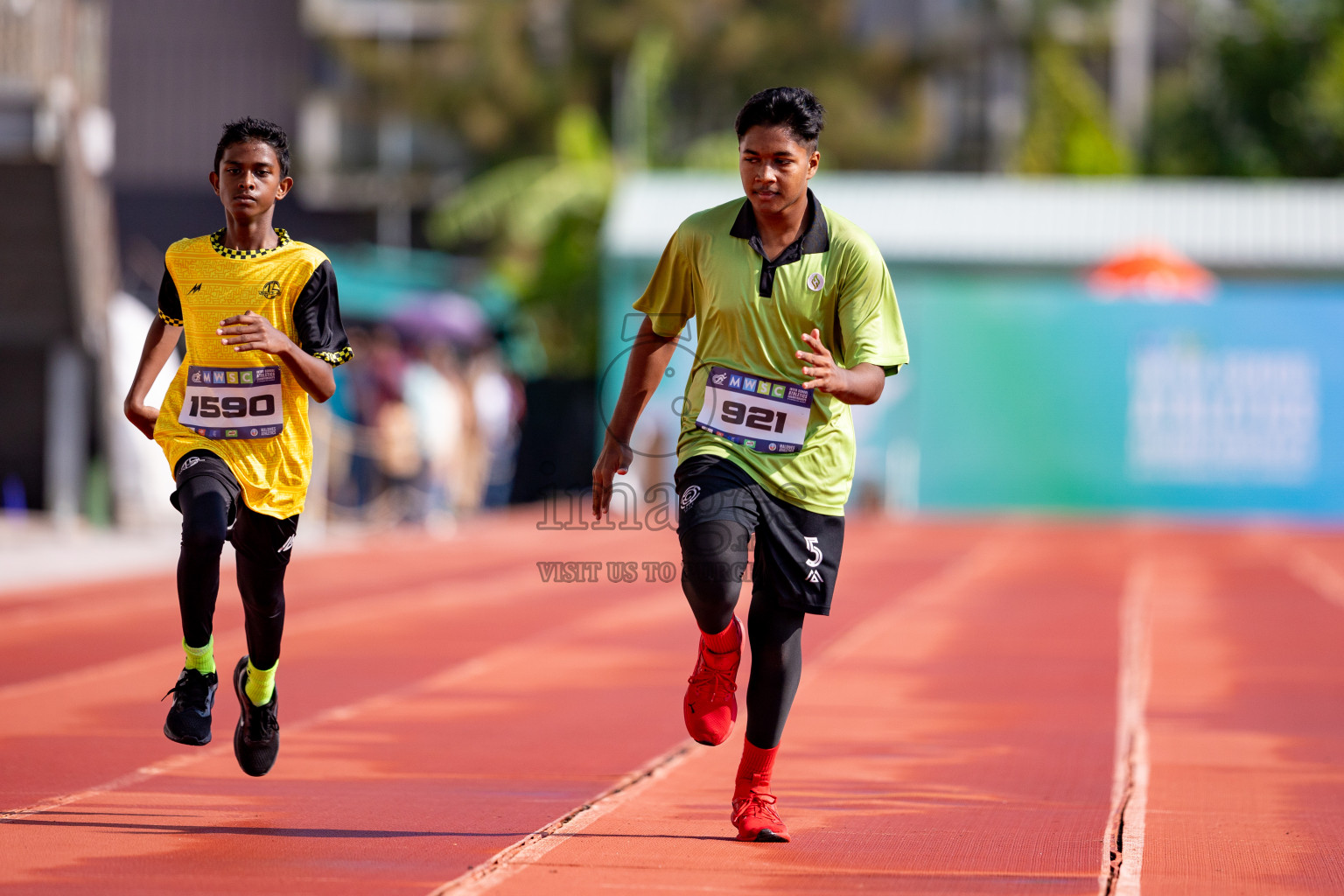 Day 3 of MWSC Interschool Athletics Championships 2024 held in Hulhumale Running Track, Hulhumale, Maldives on Monday, 11th November 2024. 
Photos by: Hassan Simah / Images.mv