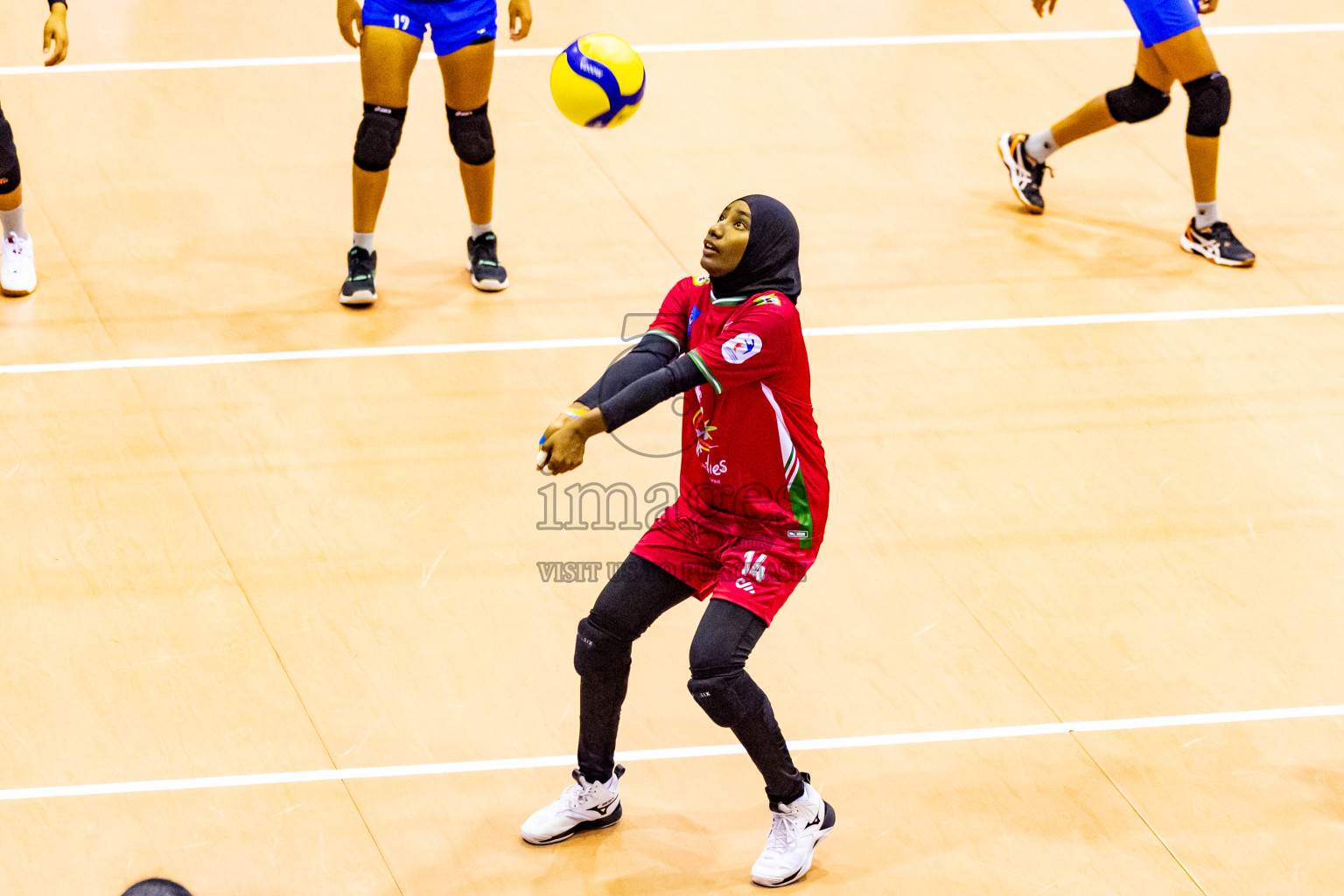 Nepal vs Maldives in Day 3 of CAVA U20 Woman's Volleyball Championship 2024 was held in Social Center, Male', Maldives on 20th July 2024. Photos: Nausham Waheed / images.mv