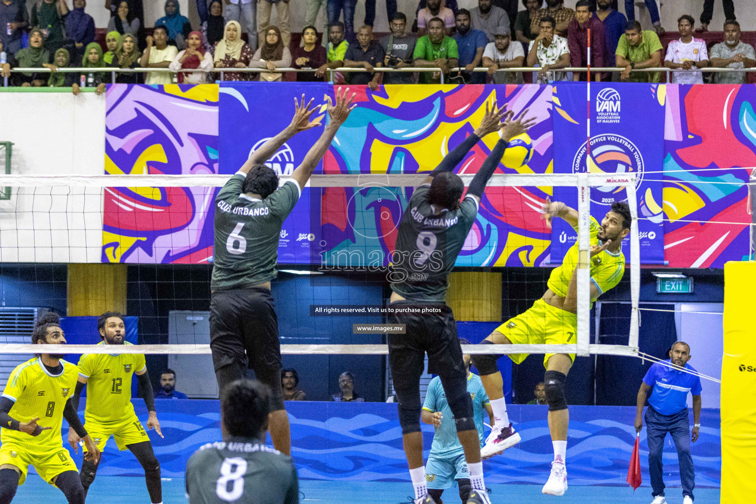 Final of Inter Company-Office Volleyball Tournament 2023 was held in Social Center, Male', Maldives on Saturday, 20th May 2023.  Photos: Ismail Thoriq / images.mv