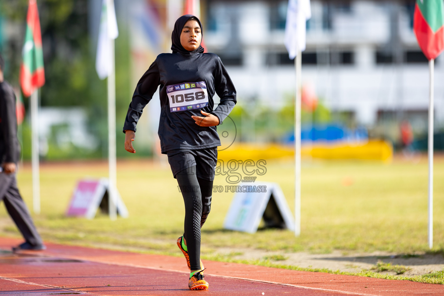 Day 1 of MWSC Interschool Athletics Championships 2024 held in Hulhumale Running Track, Hulhumale, Maldives on Saturday, 9th November 2024. 
Photos by: Ismail Thoriq / images.mv