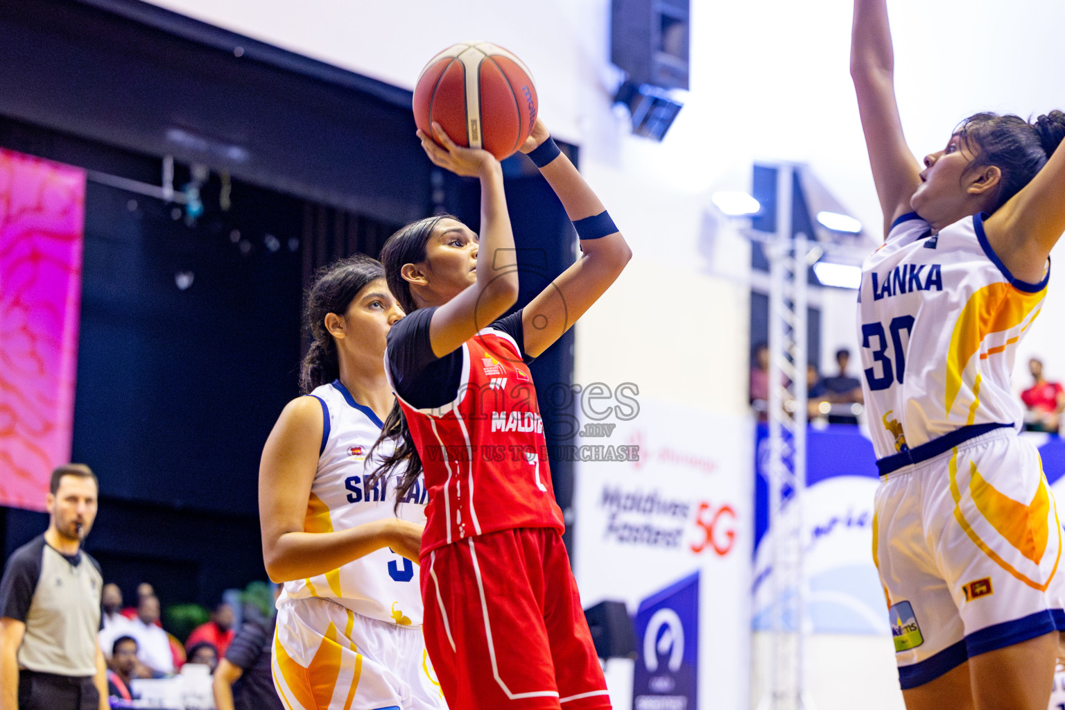 Maldives vs SriLanka in Day 2 of Under 16 Woman's Asian Cup SABA Qualifiers 2025 was held in Social Center, Male', Maldives on Friday, 13th June 2025. Photos: Nausham Waheed / images.mv