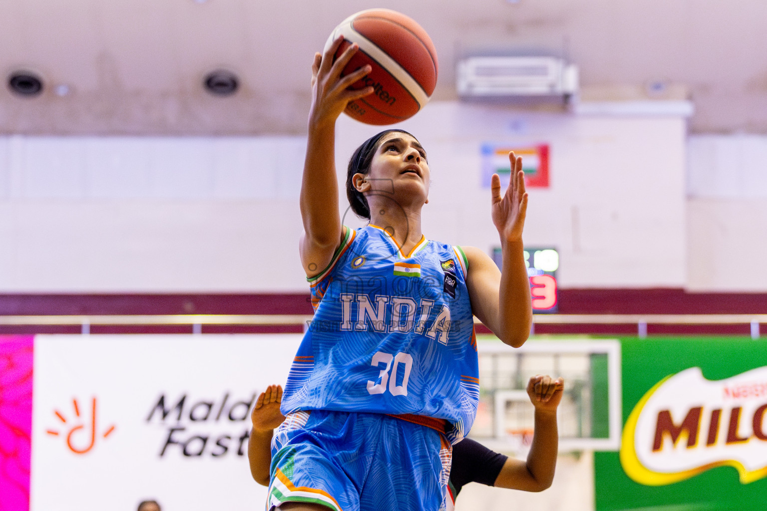 Bangladesh vs India in Day 2 of Under 16 Woman's Asian Cup SABA Qualifiers 2025 was held in Social Center, Male', Maldives on Friday, 13th June 2025. Photos: Nausham Waheed / images.mv