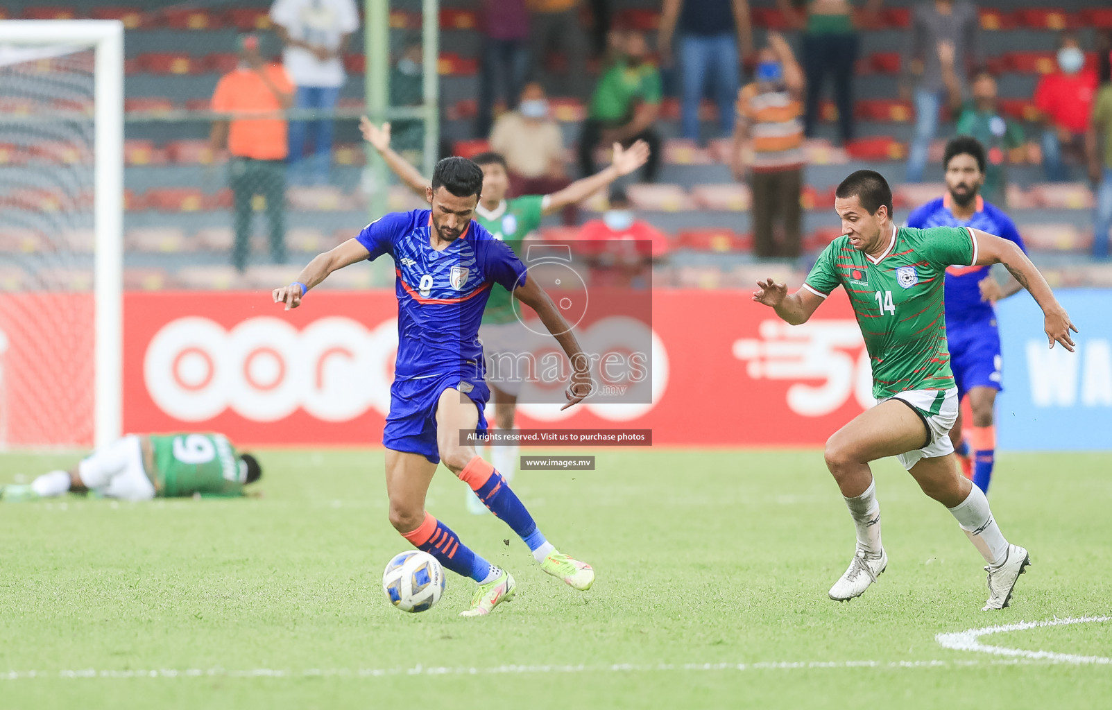 Bangladesh vs India in SAFF Championship 2021 held on 1st October 2021 in Galolhu National Stadium, Male', Maldives