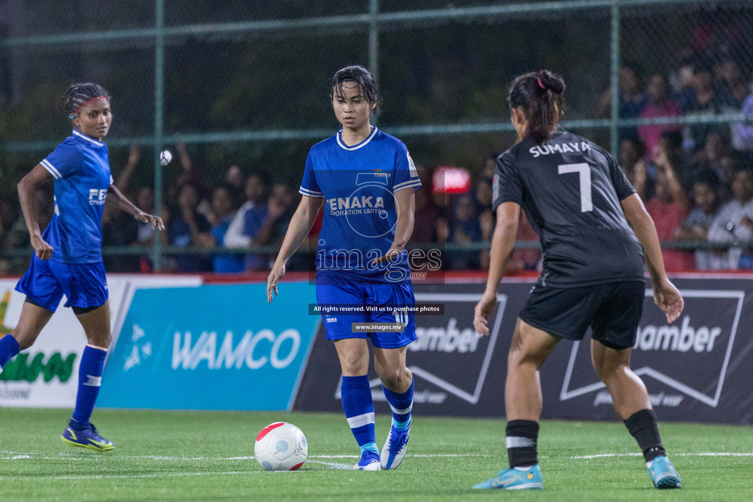 Team Fenaka vs Dhivehi Sifainge Club in Eighteen Thirty Women's Futsal Fiesta 2022 was held in Hulhumale', Maldives on Saturday, 8th October 2022. Photos: Ismail Thoriq / images.mv