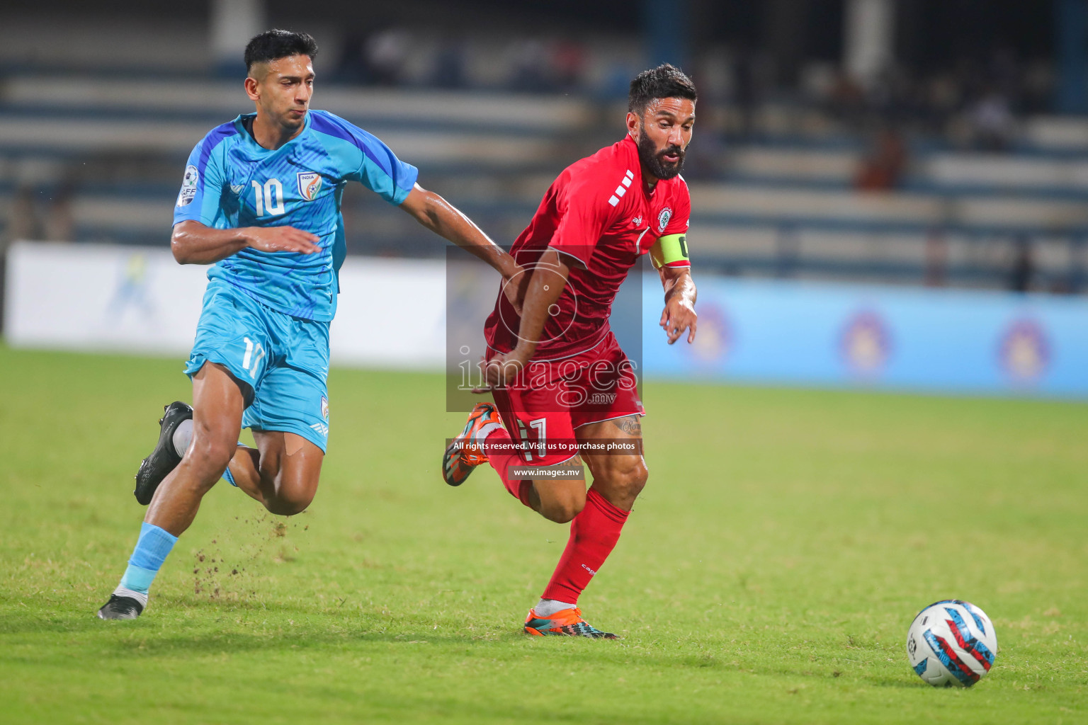 Lebanon vs India in the Semi-final of SAFF Championship 2023 held in Sree Kanteerava Stadium, Bengaluru, India, on Saturday, 1st July 2023. Photos: Hassan Simah / images.mv