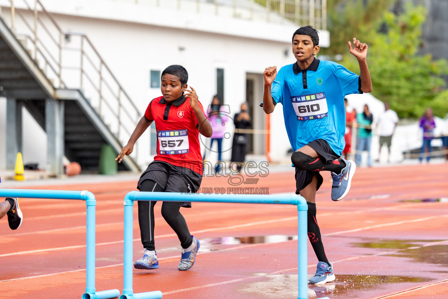 Day 2 of MWSC Interschool Athletics Championships 2024 held in Hulhumale Running Track, Hulhumale, Maldives on Sunday, 10th November 2024. 
Photos by:  Hassan Simah / Images.mv