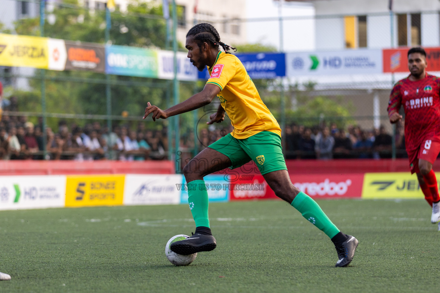 GDh Vaadhoo VS GDh Thinadhoo in Day 12 of Golden Futsal Challenge 2024 was held on Friday, 26th January 2024, in Hulhumale', Maldives Photos: Nausham Waheed / images.mv