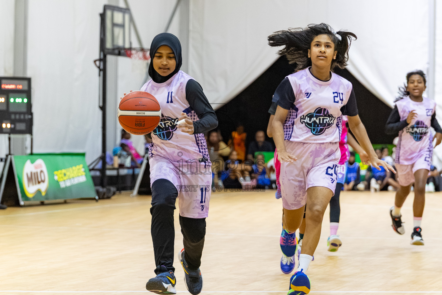 Day 3 of Milo 5 x 5 Junior Challenge 2025 - Basketball tournament held in Basketball Training Center, Male', Maldives on Saturday, 11th October 2025. 
Photos by:  Hassan Simah / Images.mv