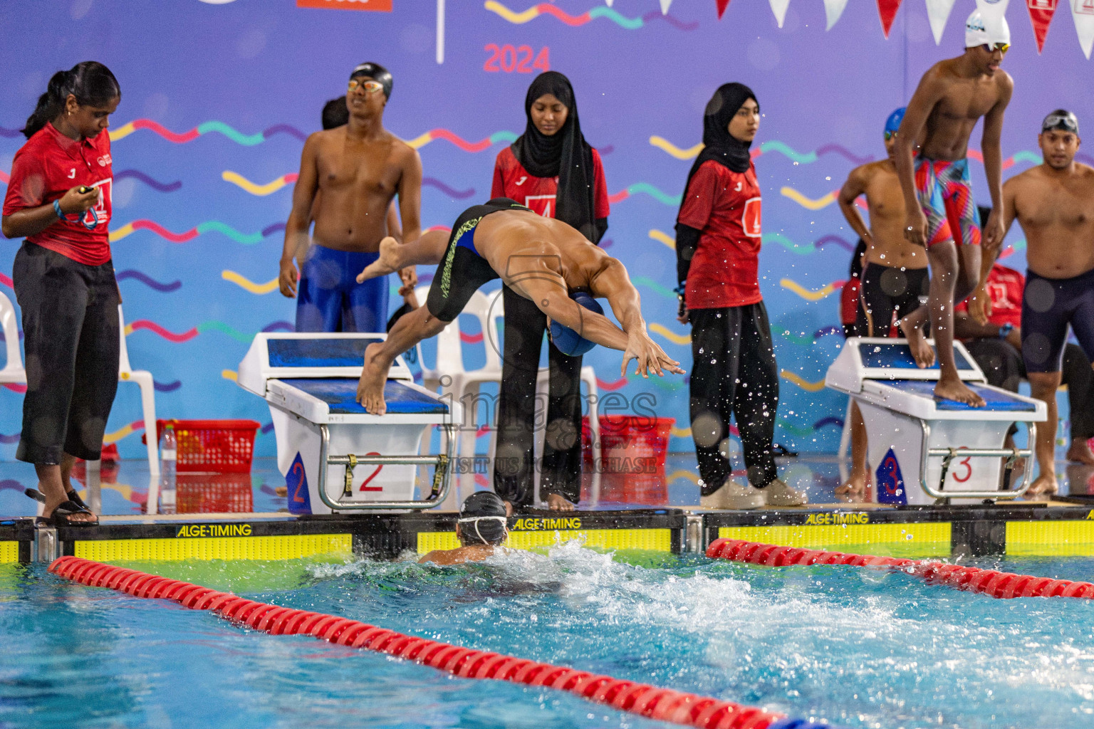 Day 3 of National Swimming Competition 2024 held in Hulhumale', Maldives on Sunday, 15th December 2024. Photos: Hassan Simah / images.mv