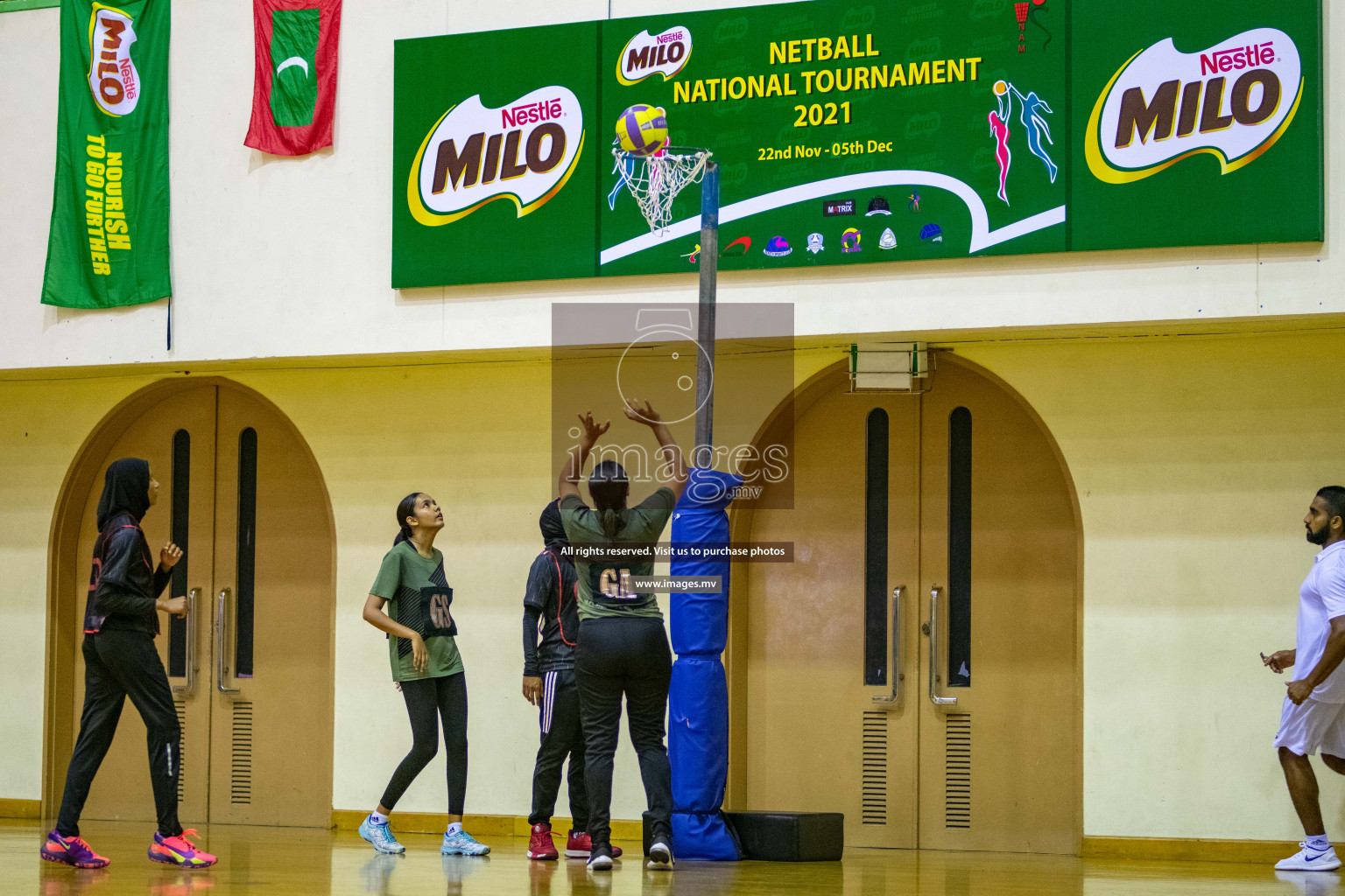 Kulhudhuffushi Youth & R.C vs Club Green Streets in the Finals of Milo National Netball Tournament 2021 (Women's) held on 5th December 2021 in Male', Maldives Photos: Ismail Thoriq / images.mv