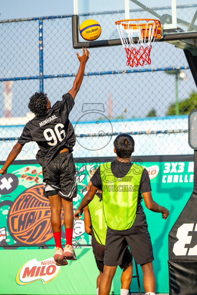 Day 2 of MILO Ramadan 3x3 Challenge 2024 was held in Ekuveni Outdoor Basketball Court at Male', Maldives on Wednesday, 13th March 2024.
Photos: Ismail Thoriq / images.mv