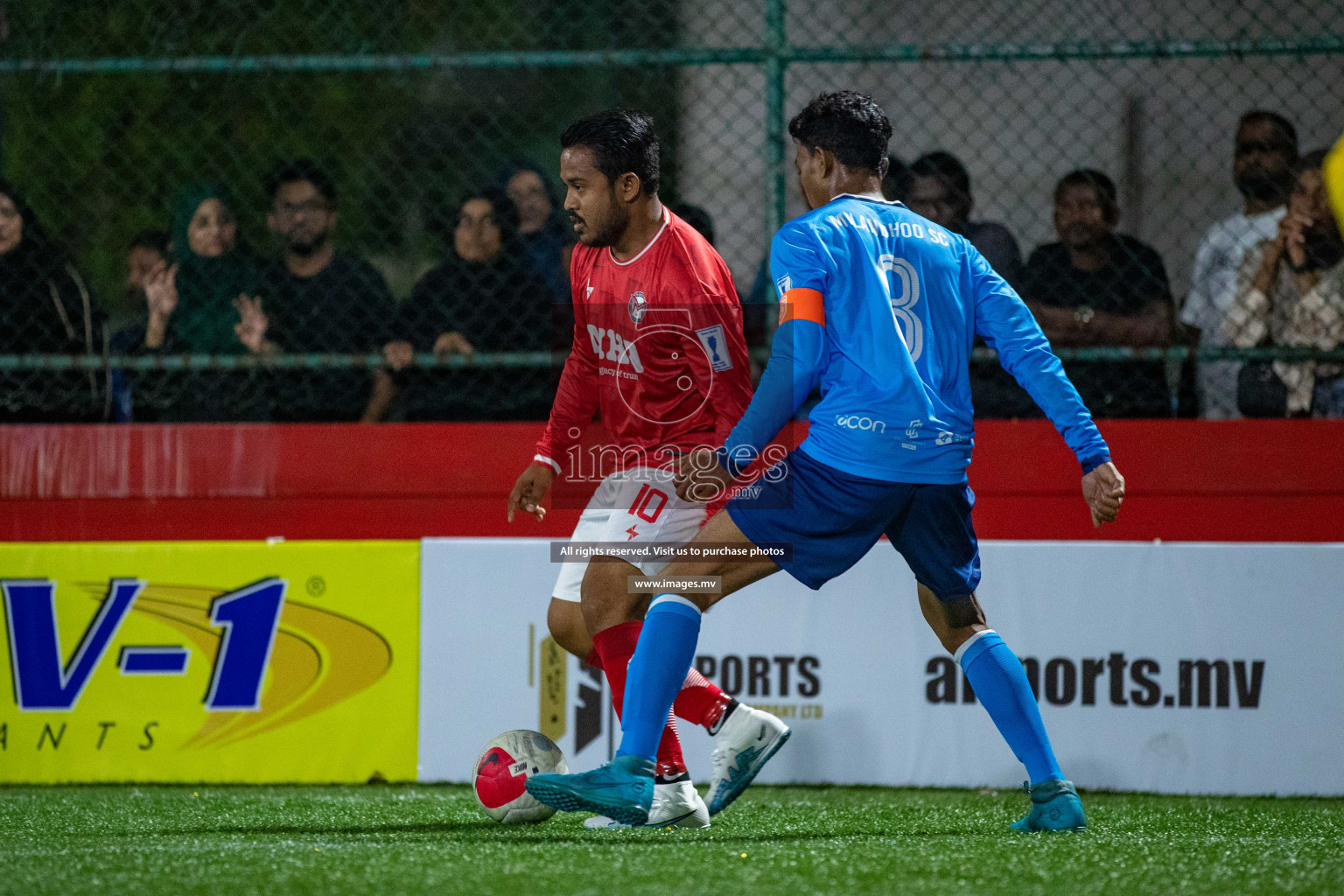 Sh. Milandhoo vs Sh. Maroshi in Day 2 of Golden Futsal Challenge 2023 on 06 February 2023 in Hulhumale, Male, Maldives