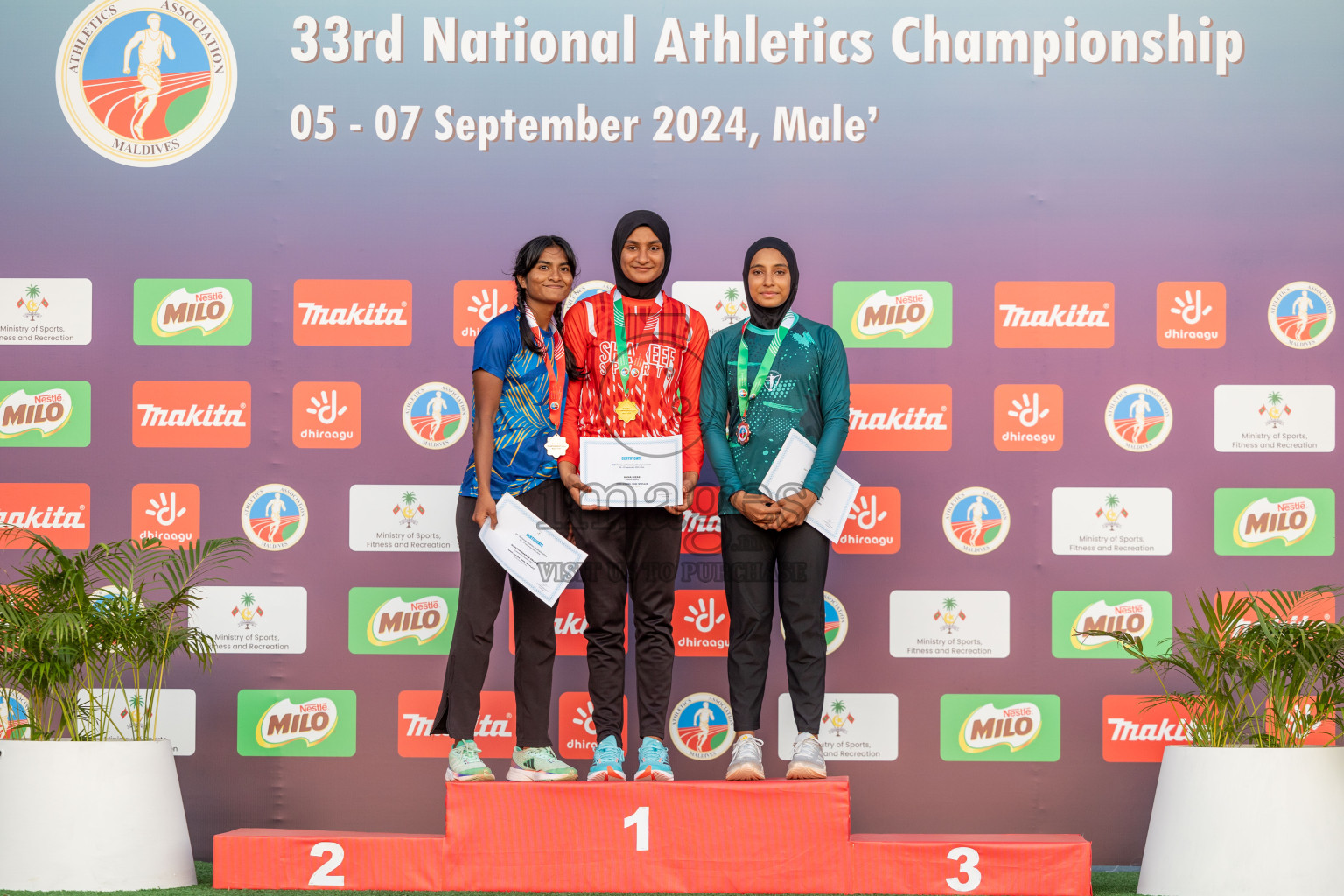 Day 1 of 33rd National Athletics Championship was held in Ekuveni Track at Male', Maldives on Thursday, 5th September 2024. Photos: Shuu Abdul Sattar / images.mv