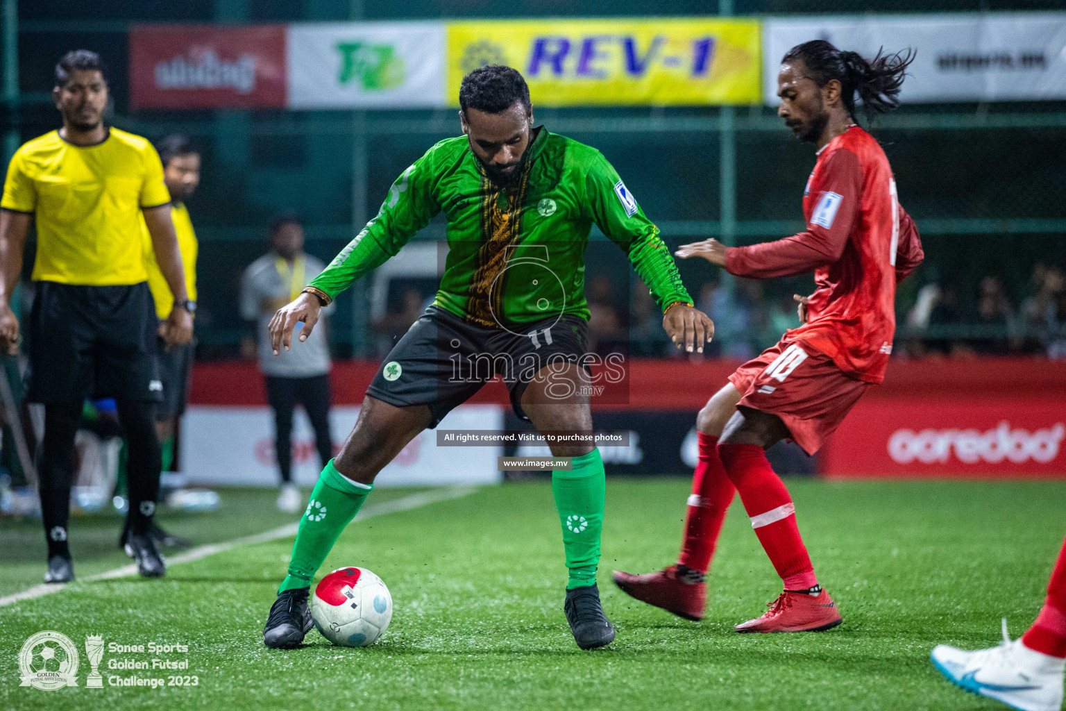 AA. Rasdhoo vs AA. Feridhoo in Day 4 of Golden Futsal Challenge 2023 on 08 February 2023 in Hulhumale, Male, Maldives