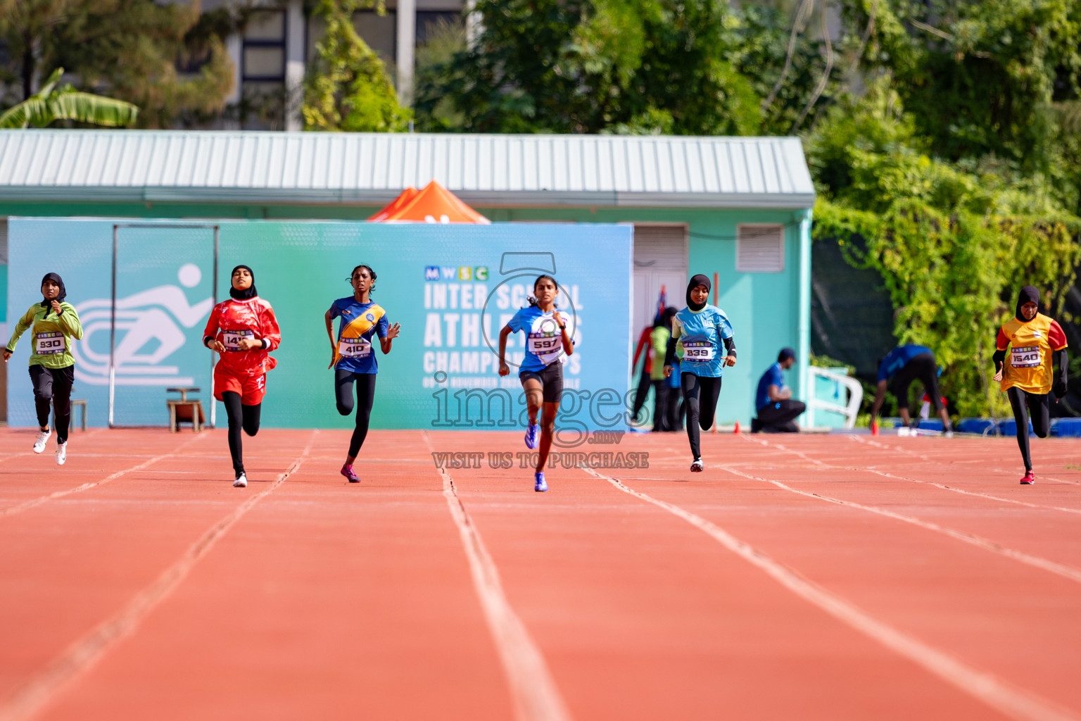 Day 3 of MWSC Interschool Athletics Championships 2024 held in Hulhumale Running Track, Hulhumale, Maldives on Monday, 11th November 2024. 
Photos by: Hassan Simah / Images.mv