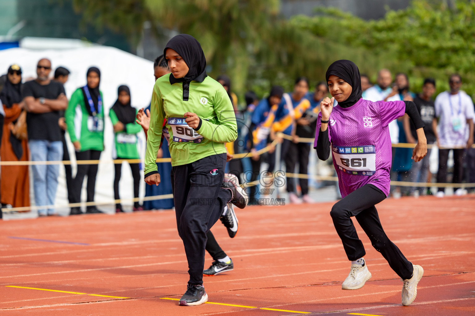 Day 1 of MWSC Interschool Athletics Championships 2024 held in Hulhumale Running Track, Hulhumale, Maldives on Saturday, 9th November 2024. 
Photos by: Ismail Thoriq, Hassan Simah / Images.mv