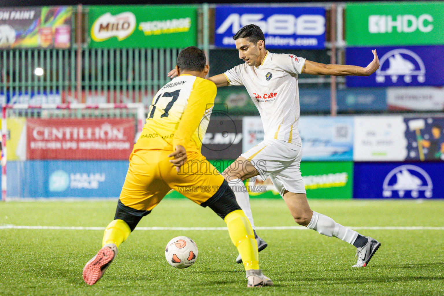DSC vs Baros Maldives in Day 7 of Club Maldives Cup 2025 was held in Rehendhi Futsal Ground, Hulhumale', Maldives on Tuesday, 7 October 2025. 
Photos: Hassan Simah / images.mv