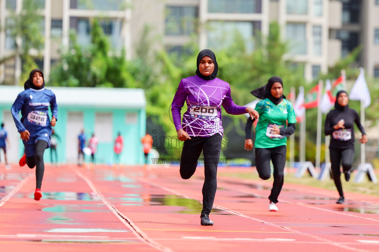 Day 1 of MWSC Interschool Athletics Championships 2024 held in Hulhumale Running Track, Hulhumale, Maldives on Saturday, 9th November 2024. 
Photos by: Ismail Thoriq, Hassan Simah / Images.mv