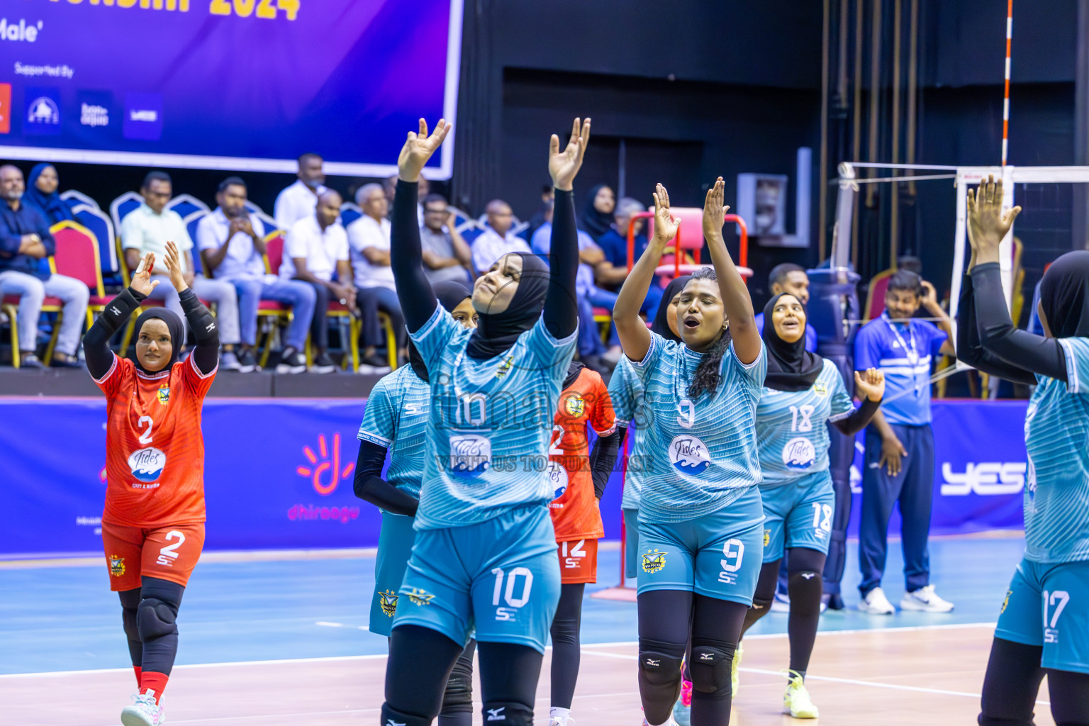 Club WAMCO vs Police Club in the final of National Volleyball Championship 2024 (women's division) was held in Social Center Indoor Hall on Thursday, 24th October 2024. 
Photos: Ismail Thoriq / images.mv