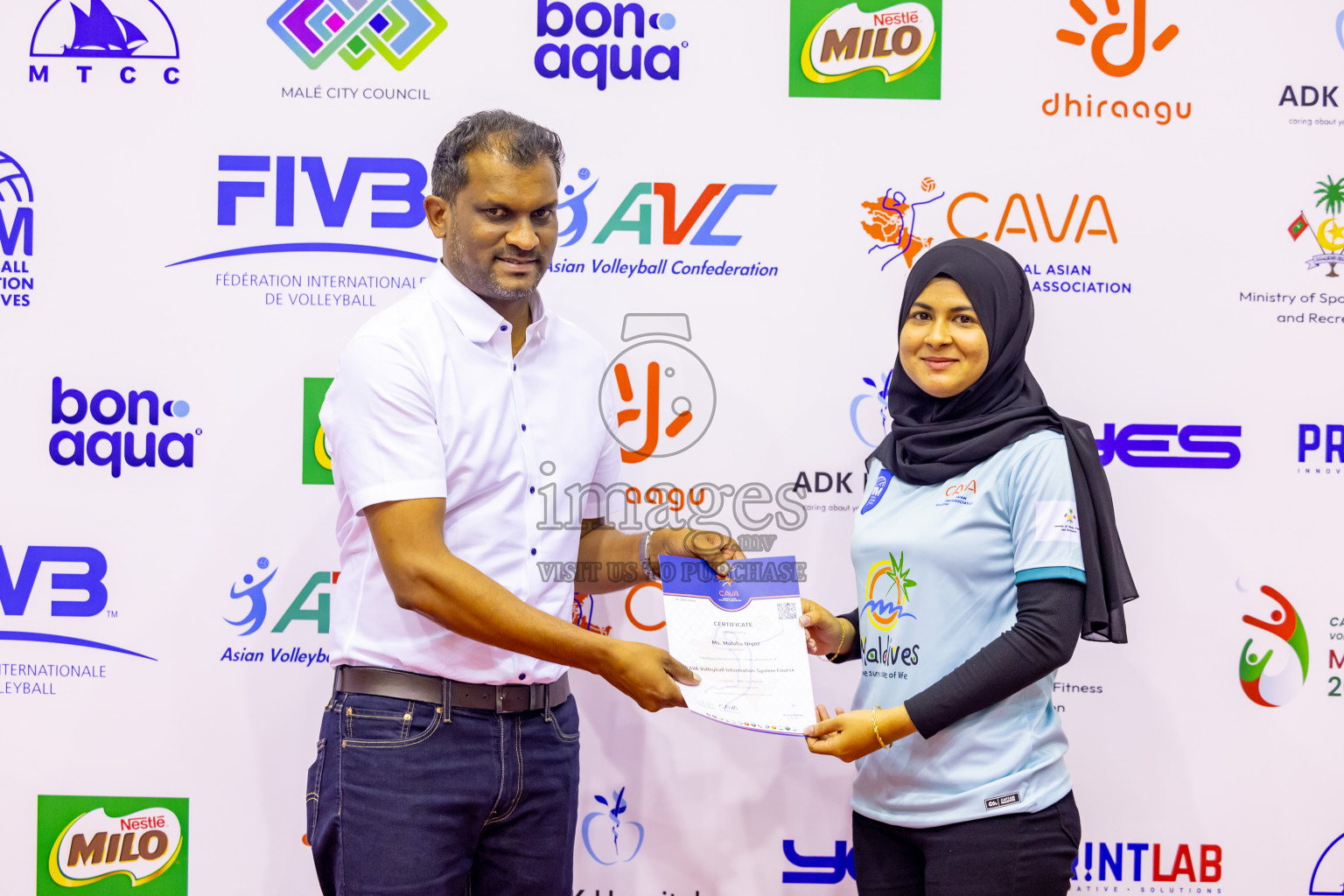 Sri Lanka vs Maldives in Semi Final of CAVA U20 Woman's Volleyball Championship 2024 was held in Social Center, Male', Maldives on 22nd July 2024. Photos: Nausham Waheed / images.mv